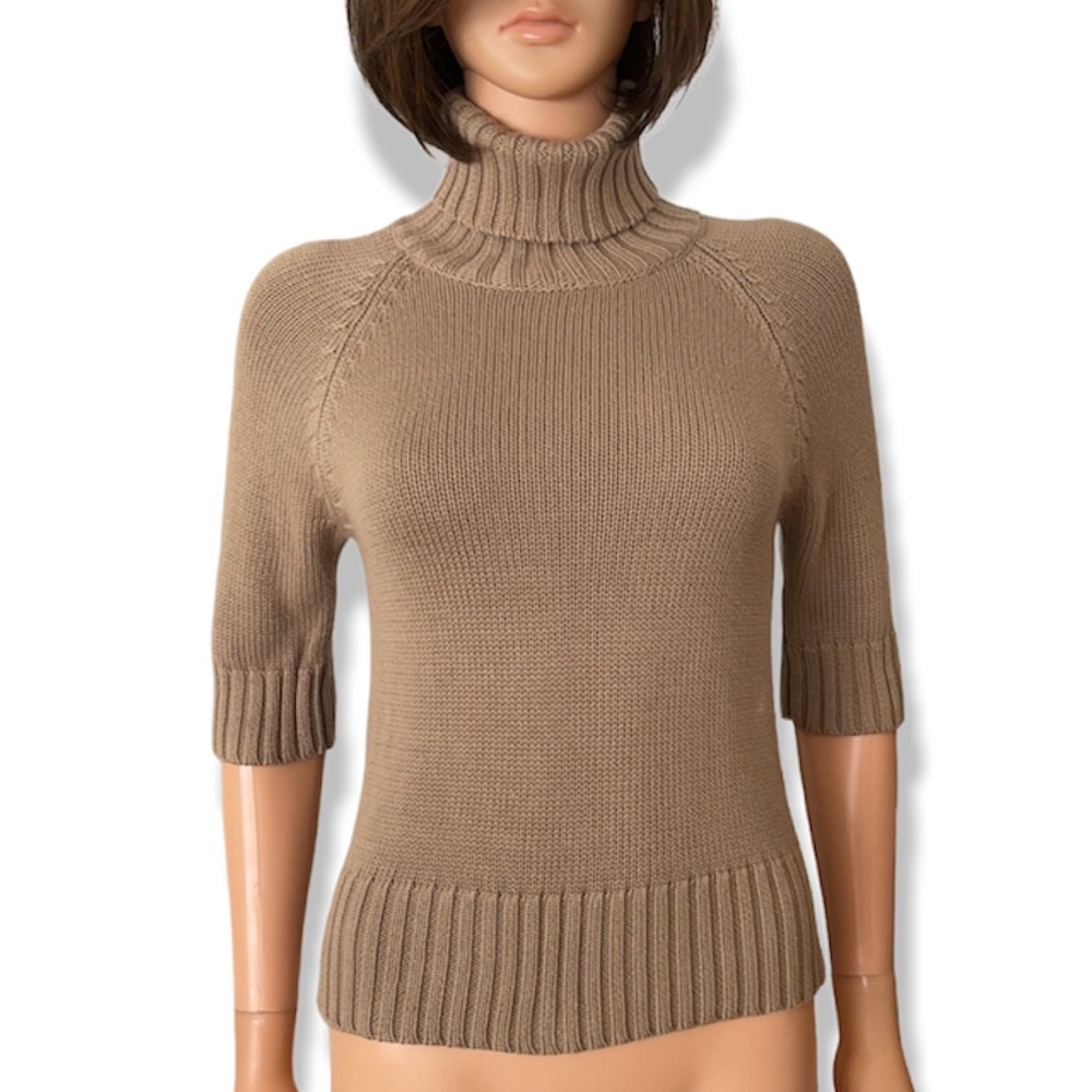 Vintage Ralph Lauren Polo turtleneck elbow sleeve sweater made n Hong Kong